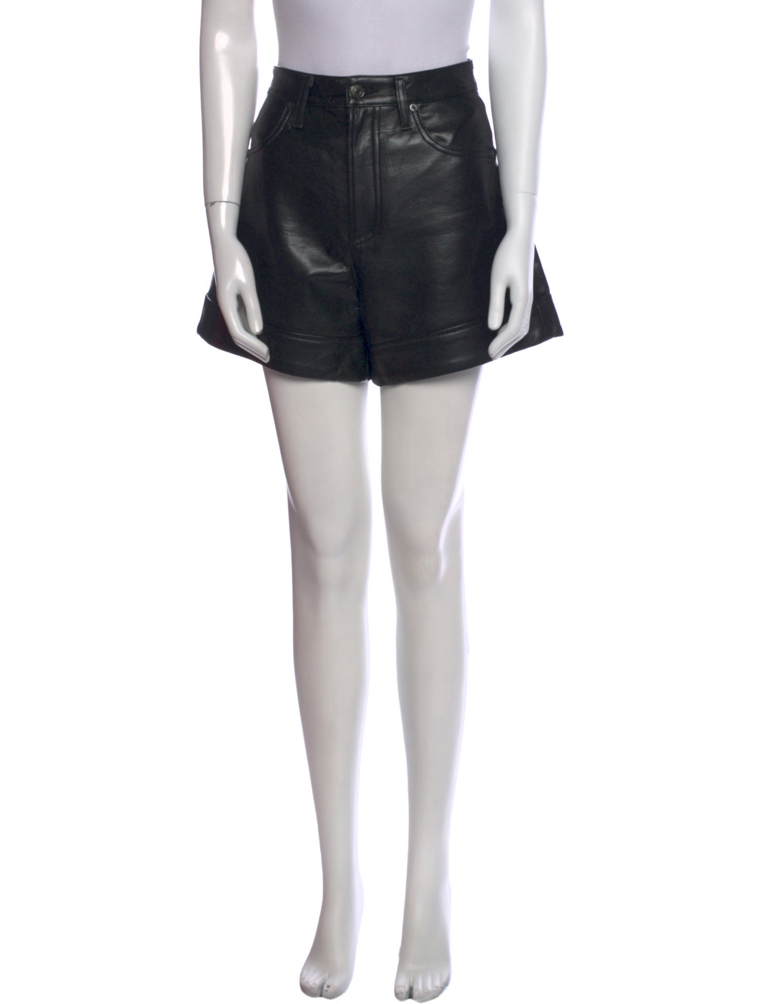 AGOLDE Leather Mini Shorts