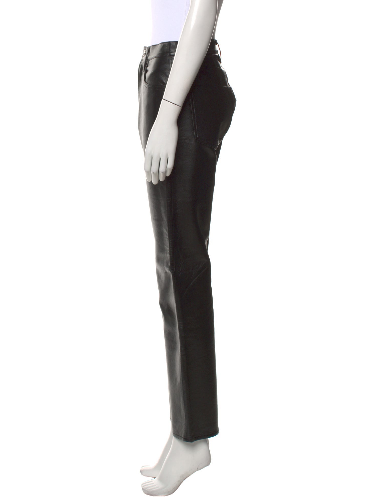 AGOLDE Leather Straight Leg Pants