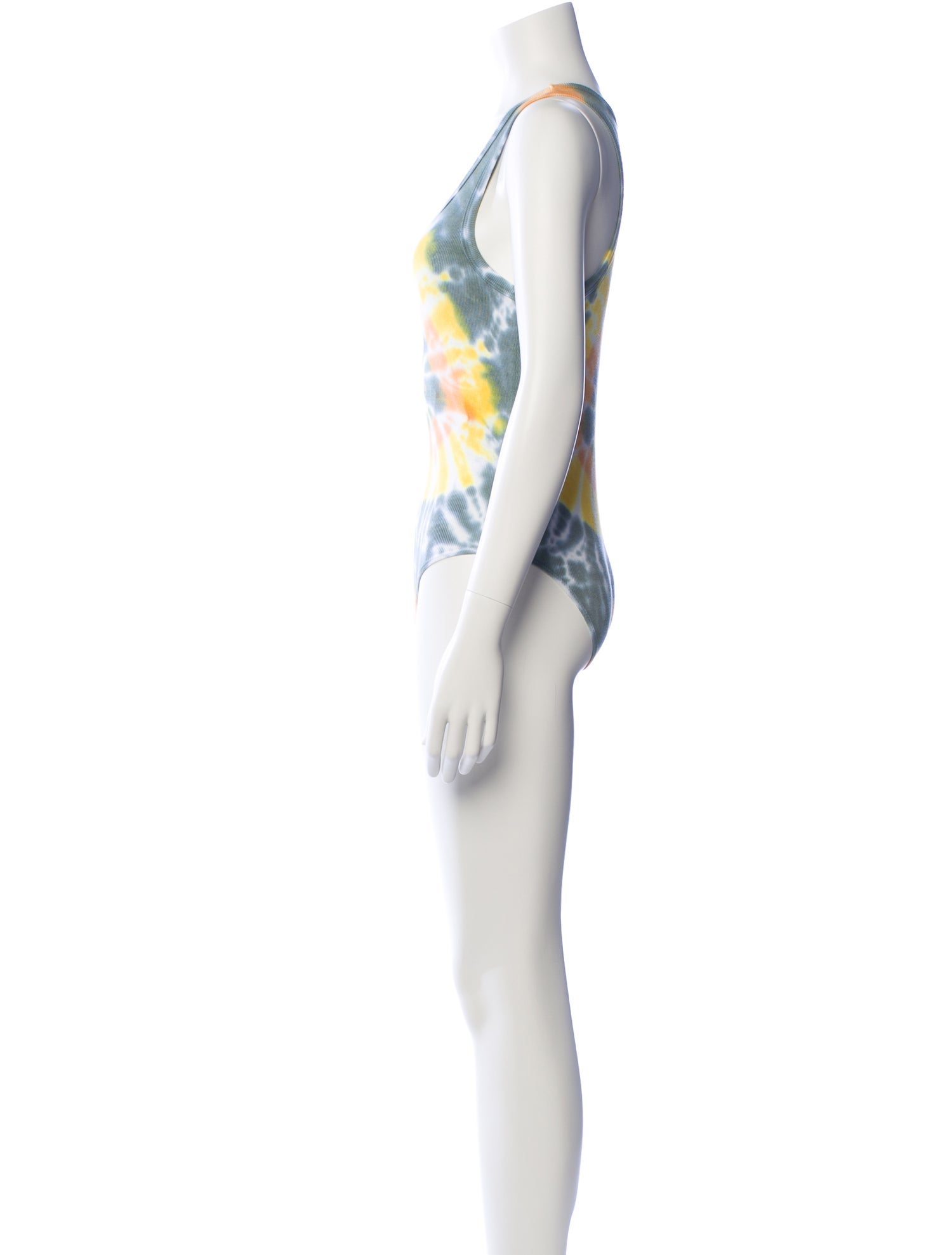 AGOLDE Floral Print Square Neckline Bodysuit