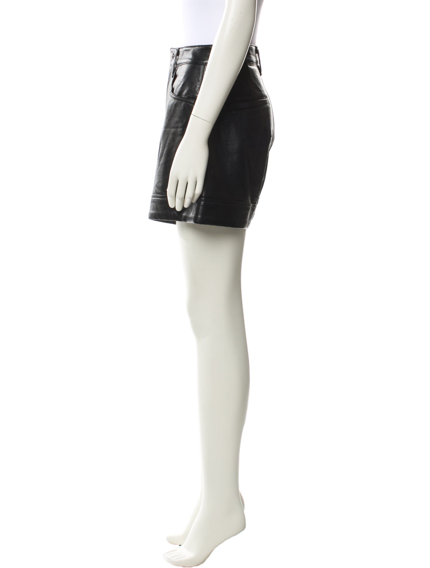 AGOLDE Leather Mini Shorts