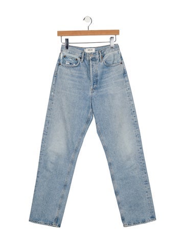 Pre-owned Agolde High-rise Straight Leg Jeans In Blue