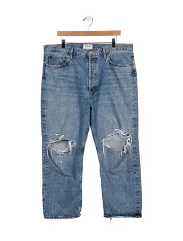 Pre-owned Agolde High-rise Wide Leg Jeans In Blue