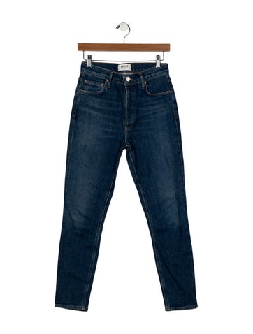 Pre-owned Agolde High-rise Straight Leg Jeans In Blue