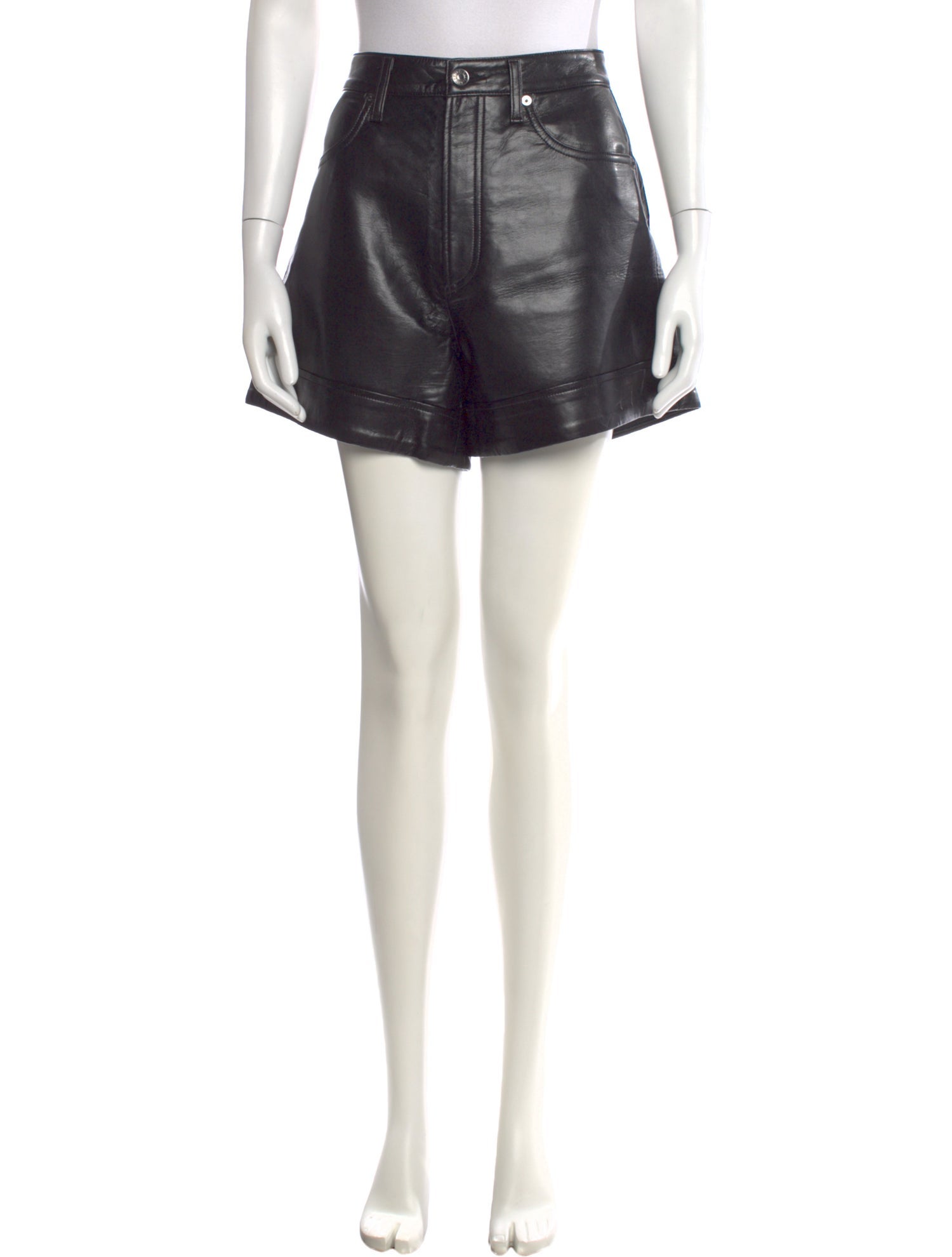 AGOLDE Leather Mini Shorts