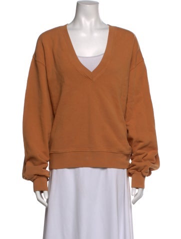 Pre-owned Agolde V-neck Long Sleeve Sweatshirt In Orange