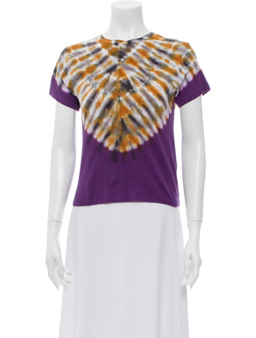 Agolde Tie-Dye Print Crew Neck T-Shirt Purple