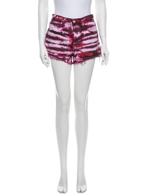 Agolde Tie-Dye Print Mini Shorts Pink