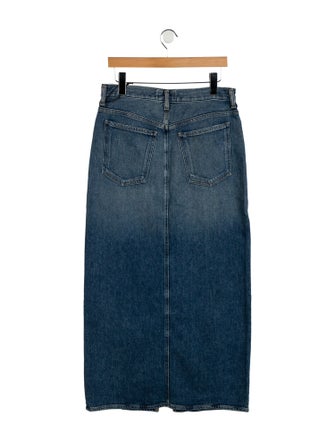 AGOLDE Distressed Accents Midi Length Skirt