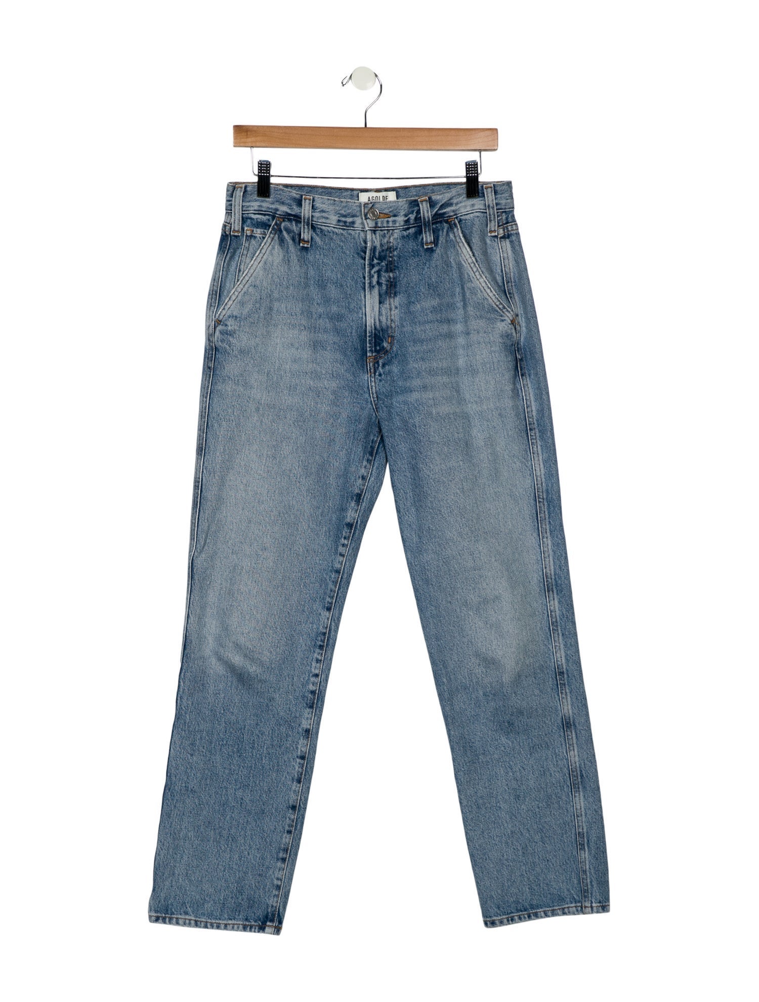 AGOLDE HighRise Straight Leg Jeans Blue, 13" Rise Jeans, Clothing