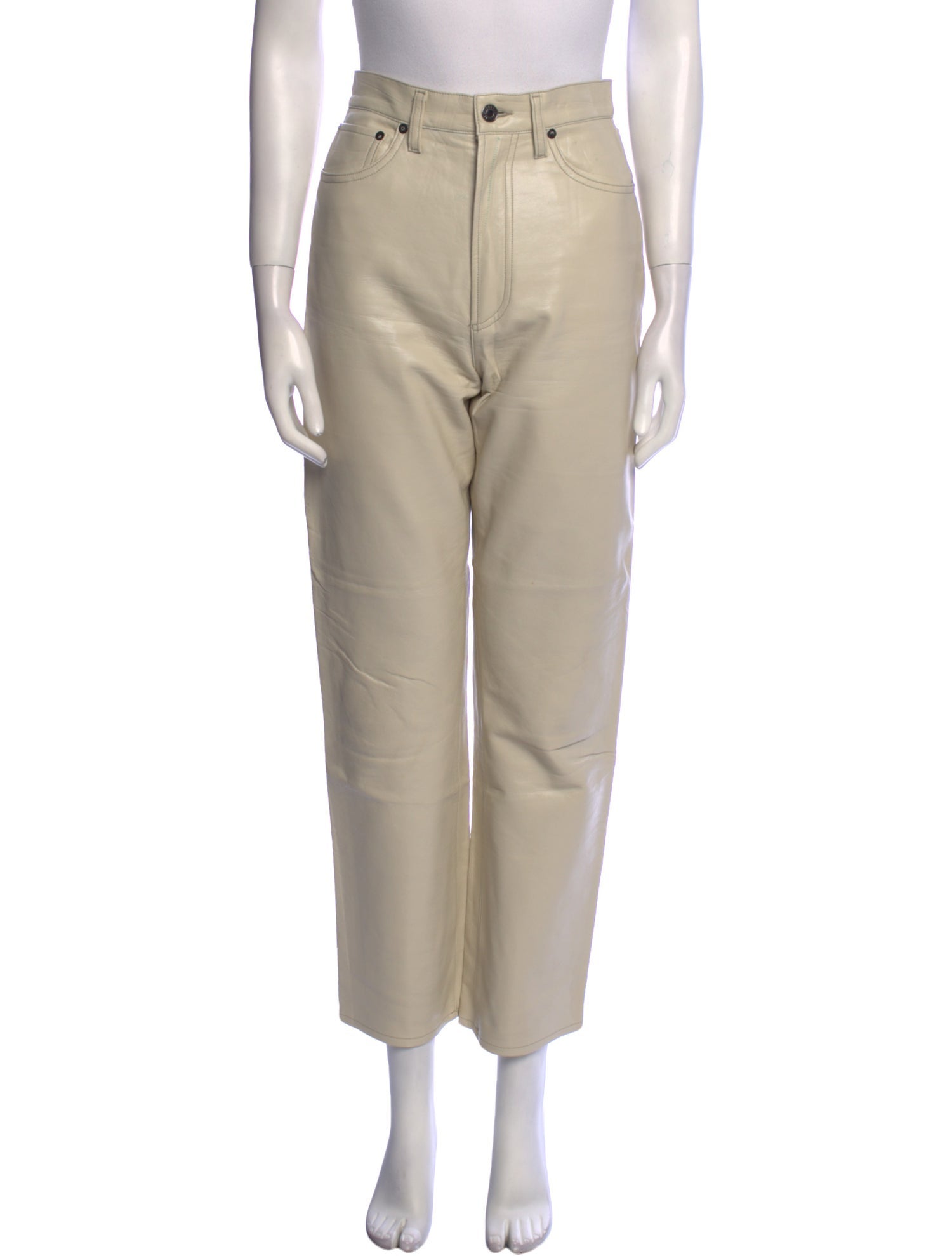 AGOLDE Leather Straight Leg Pants