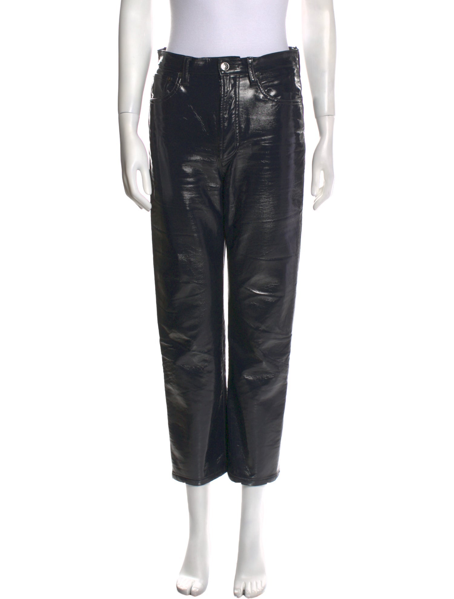 AGOLDE Leather Straight Leg Pants