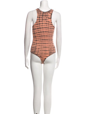 AGOLDE Tie-Dye Print Square Neckline Bodysuit