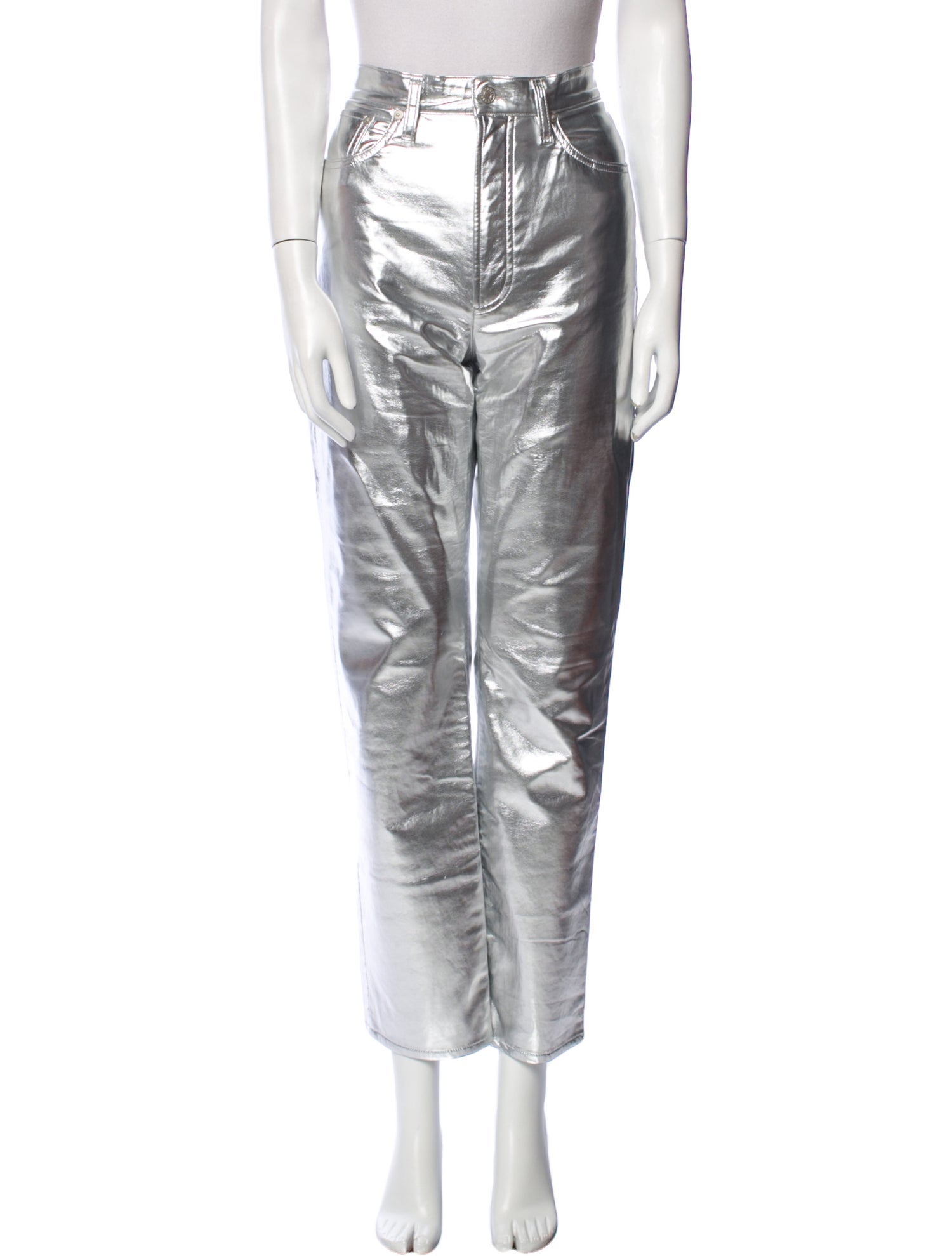 AGOLDE Leather Straight Leg Pants