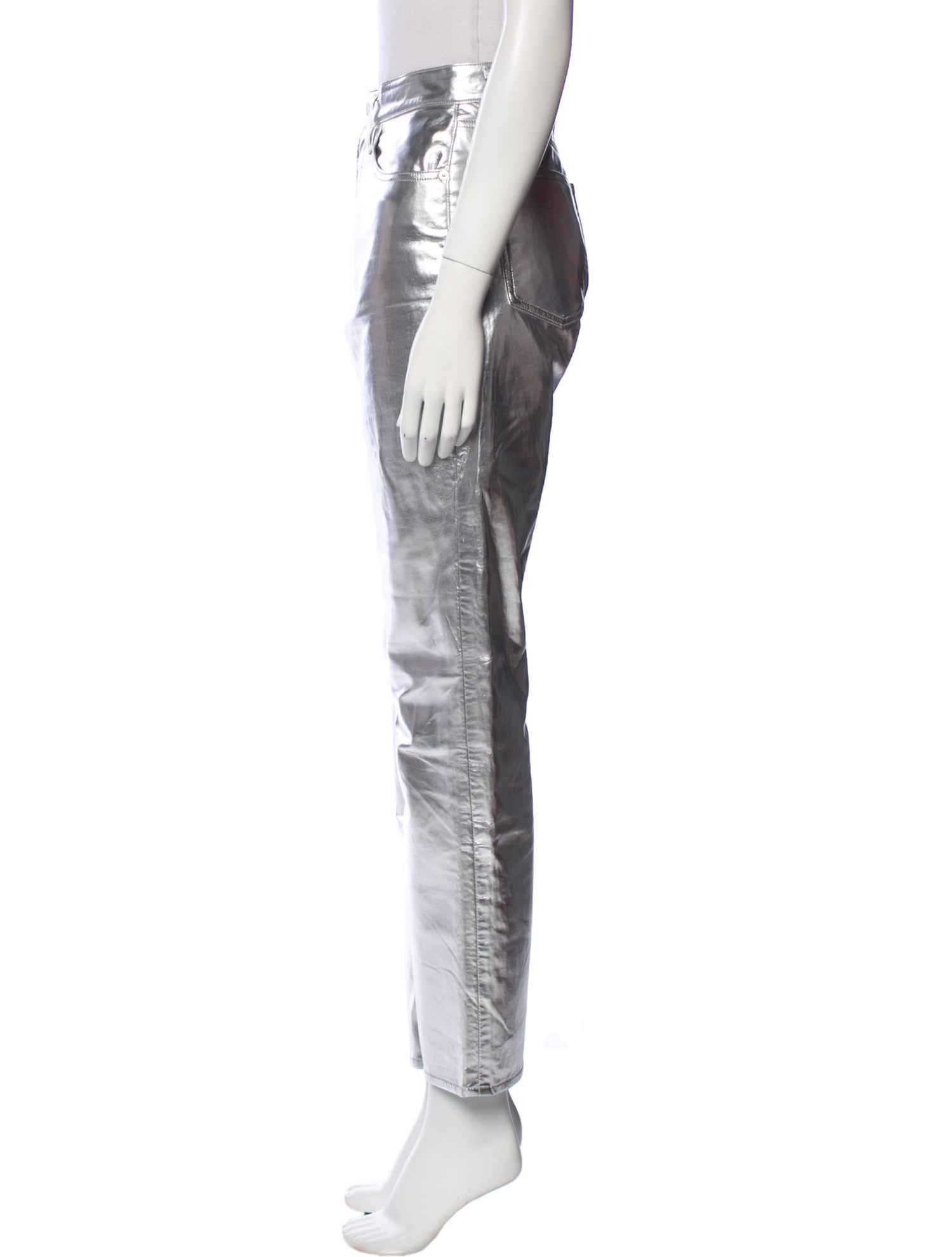 AGOLDE Leather Straight Leg Pants