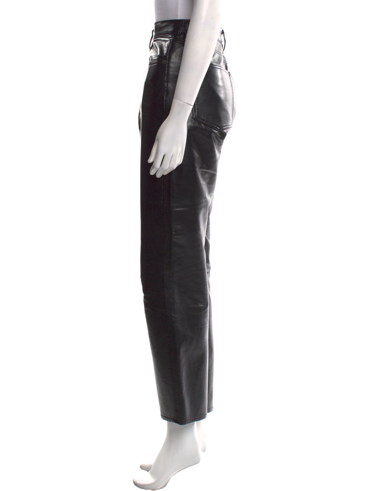 AGOLDE Leather Straight Leg Pants