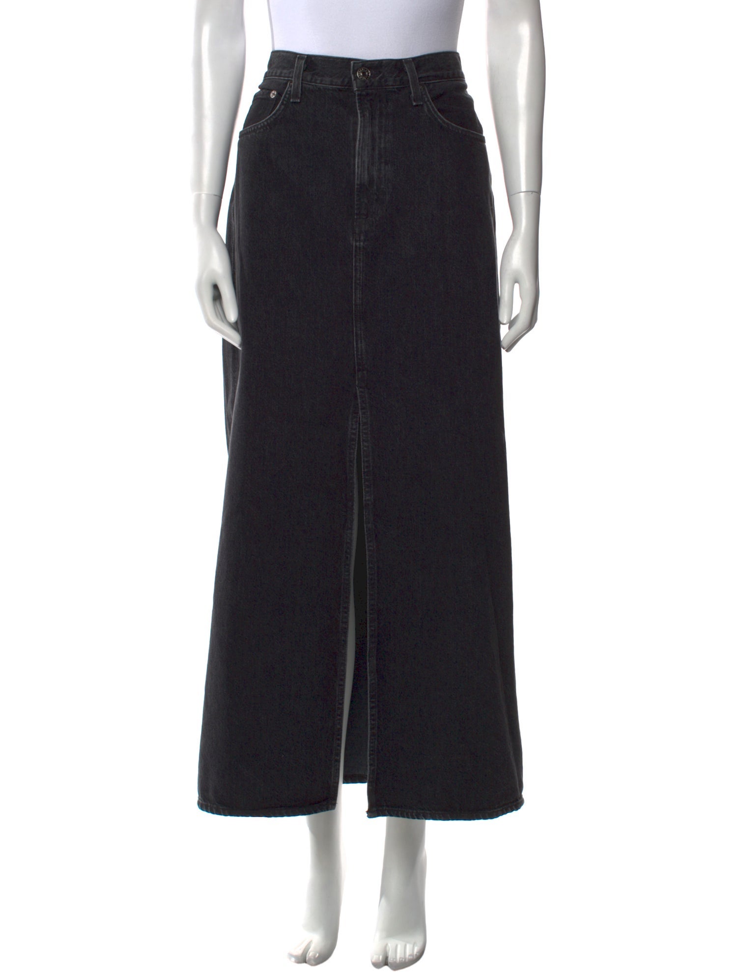 AGOLDE Distressed Accents Midi Length Skirt