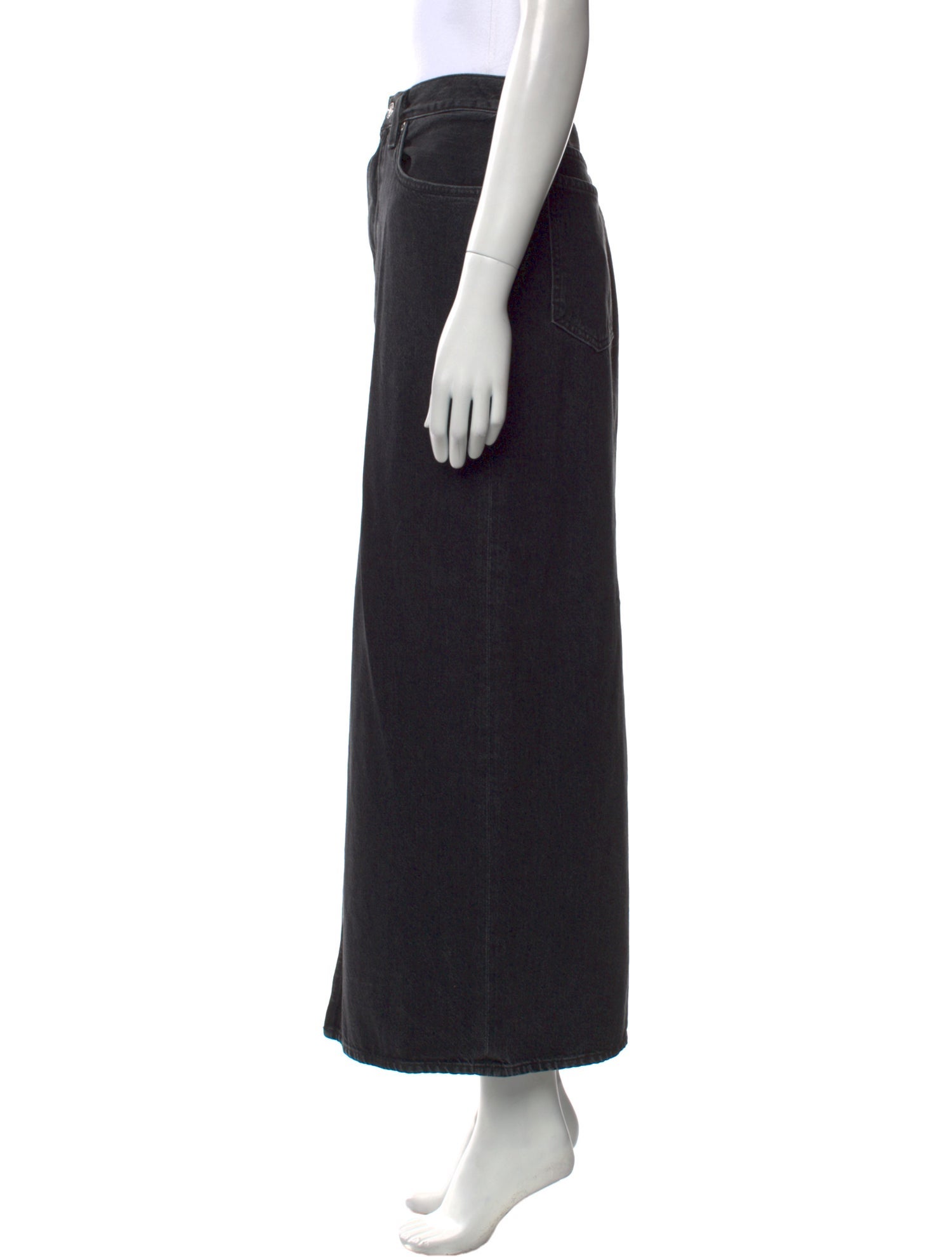 AGOLDE Distressed Accents Midi Length Skirt