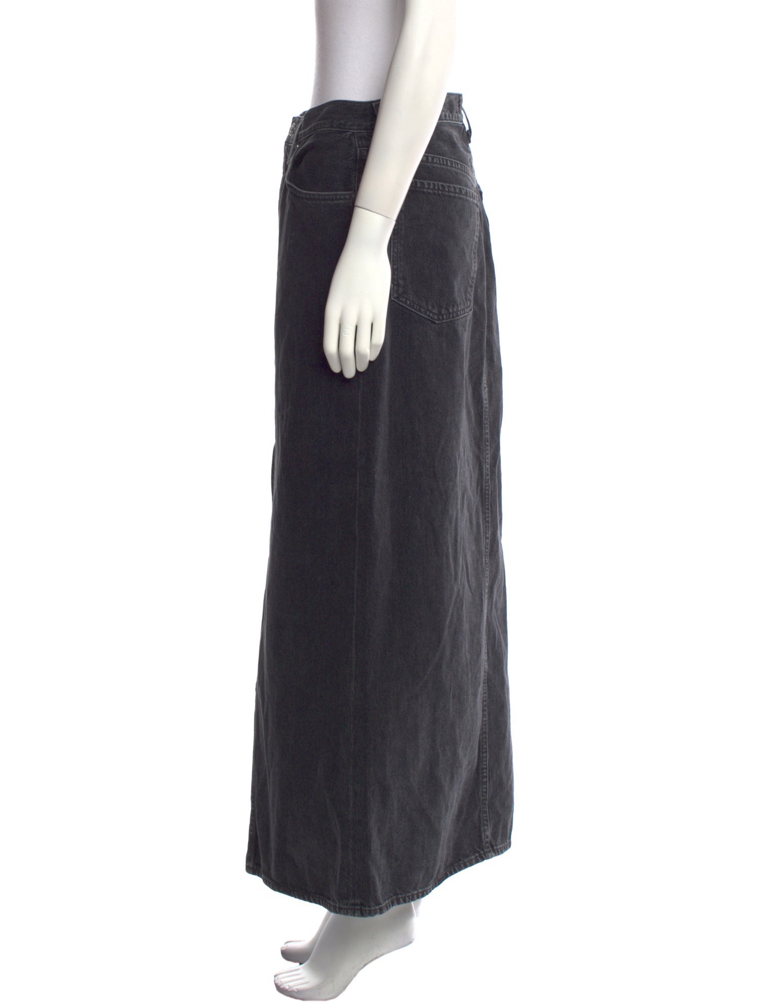 AGOLDE Distressed Accents Midi Length Skirt