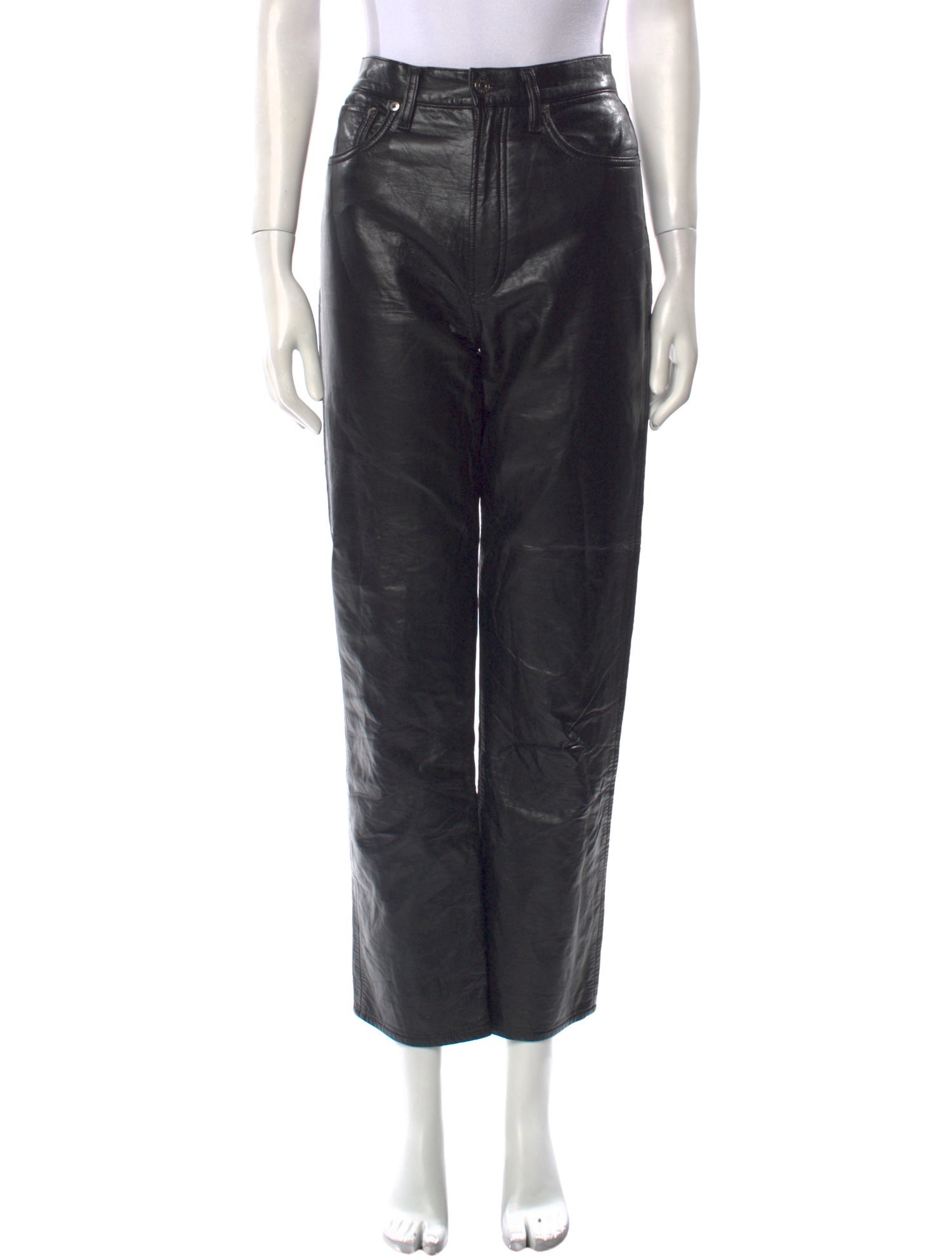AGOLDE Leather Straight Leg Pants