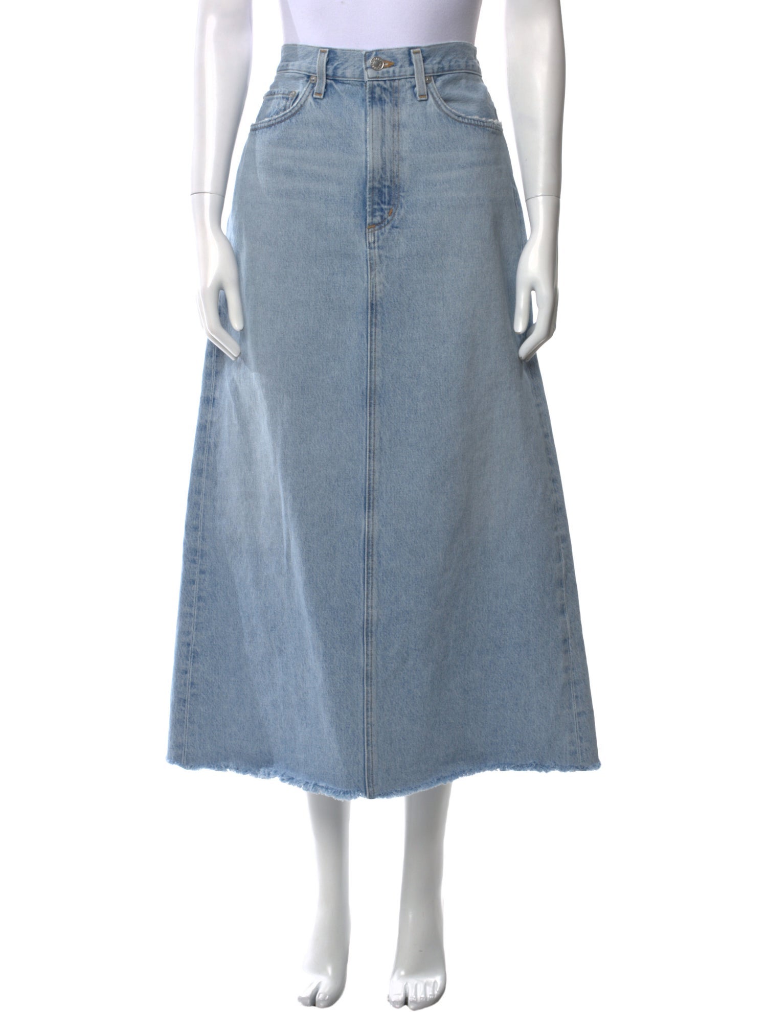 AGOLDE Distressed Accents Long Skirt