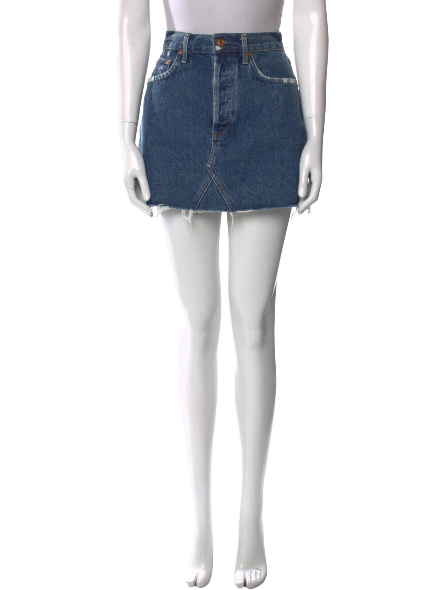 AGOLDE Distressed Accents Mini Skirt