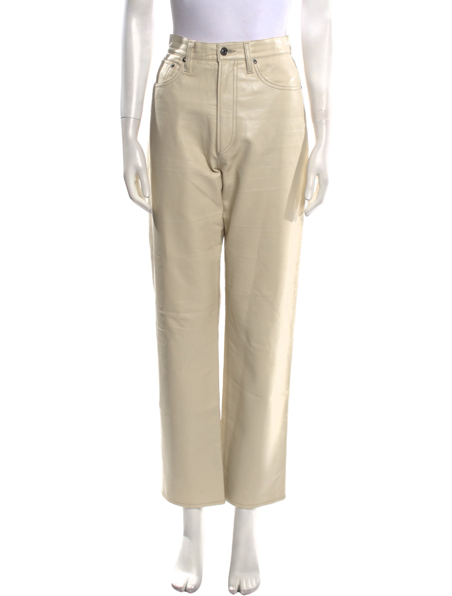 AGOLDE Leather Straight Leg Pants