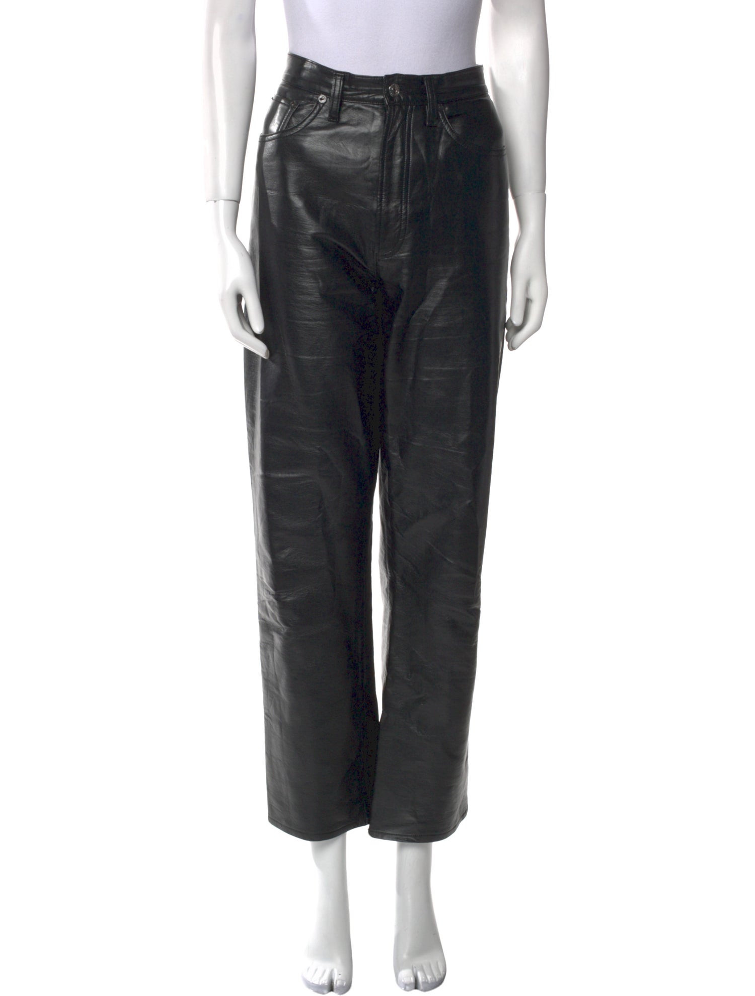 AGOLDE Leather Straight Leg Pants