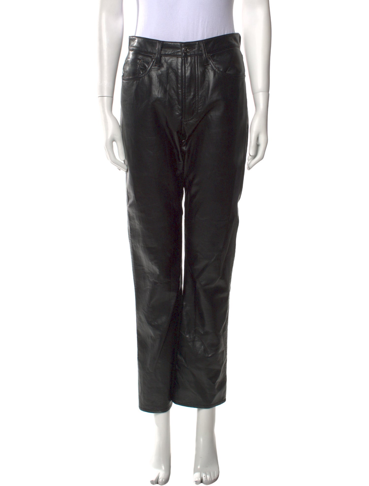 AGOLDE Leather Straight Leg Pants