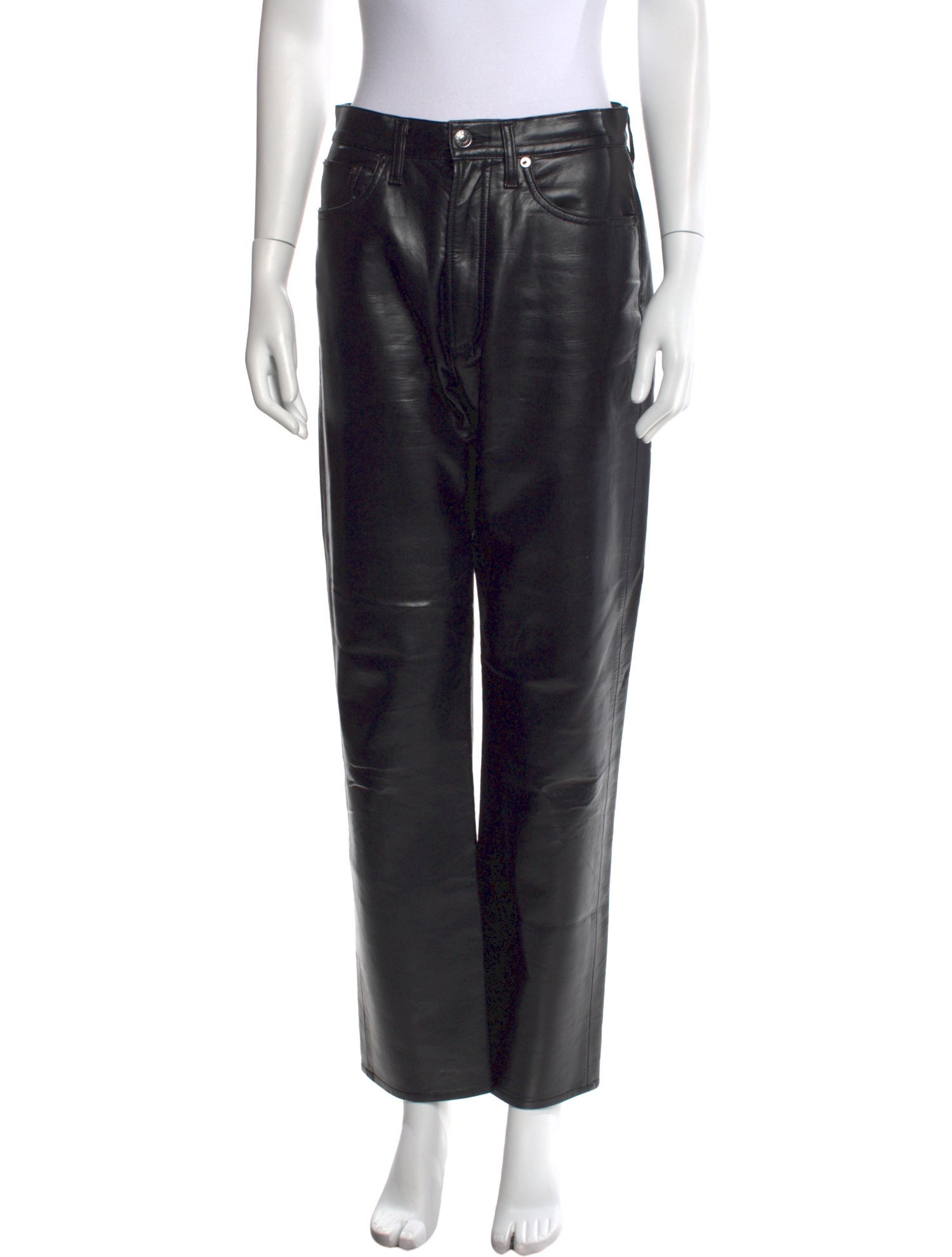 AGOLDE Leather Straight Leg Pants