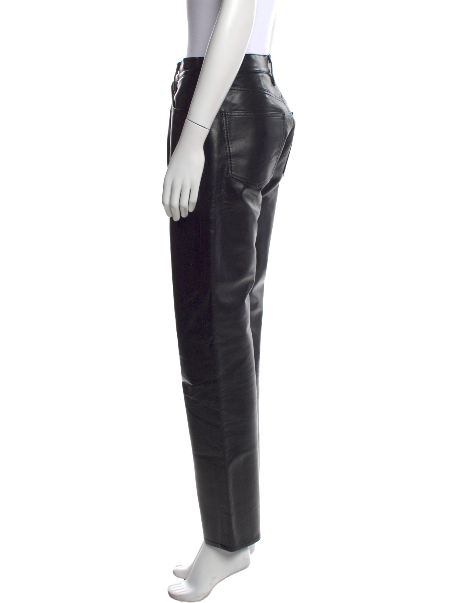 AGOLDE Leather Straight Leg Pants