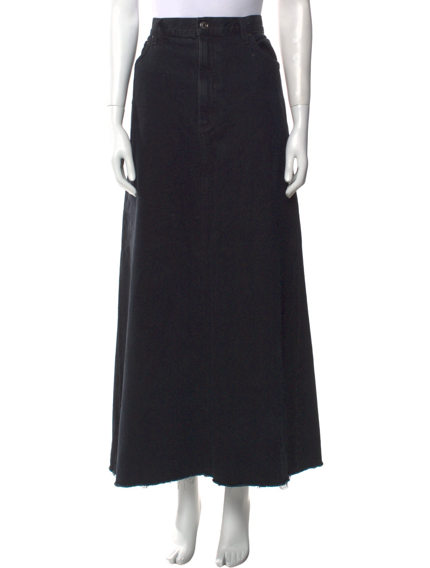 AGOLDE Raw-Edge Trim Midi Length Skirt