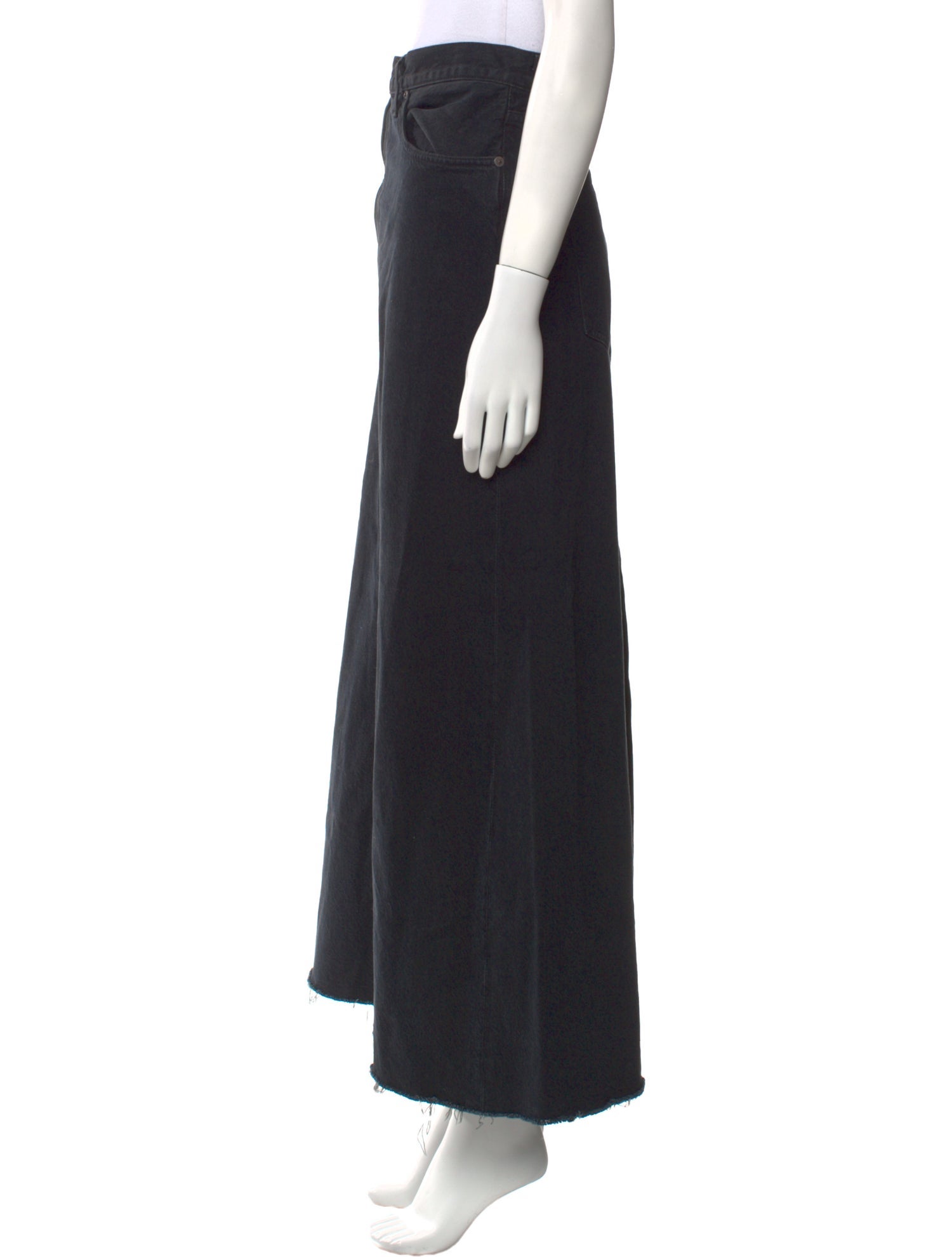 AGOLDE Raw-Edge Trim Midi Length Skirt