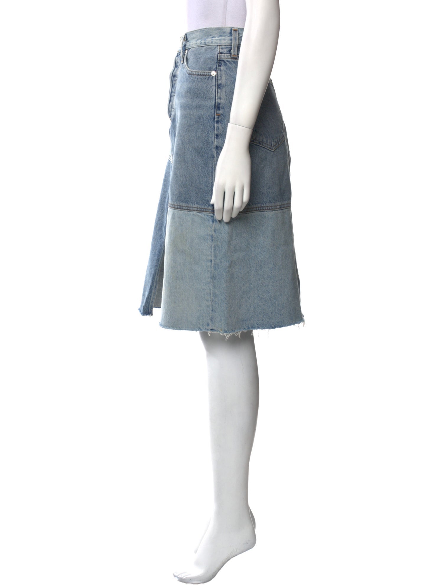 AGOLDE Distressed Accents Knee-Length Skirt