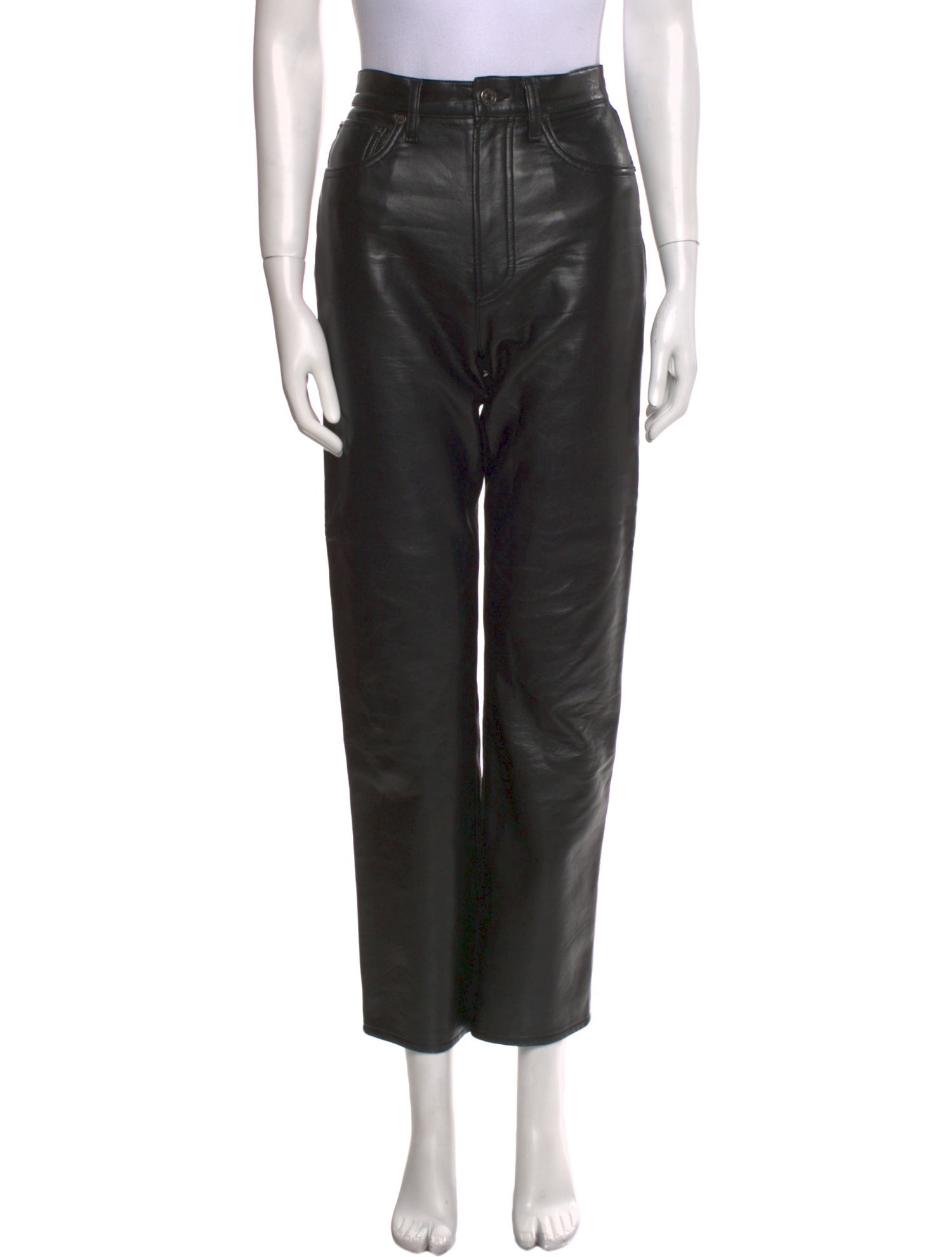 AGOLDE Leather Straight Leg Pants