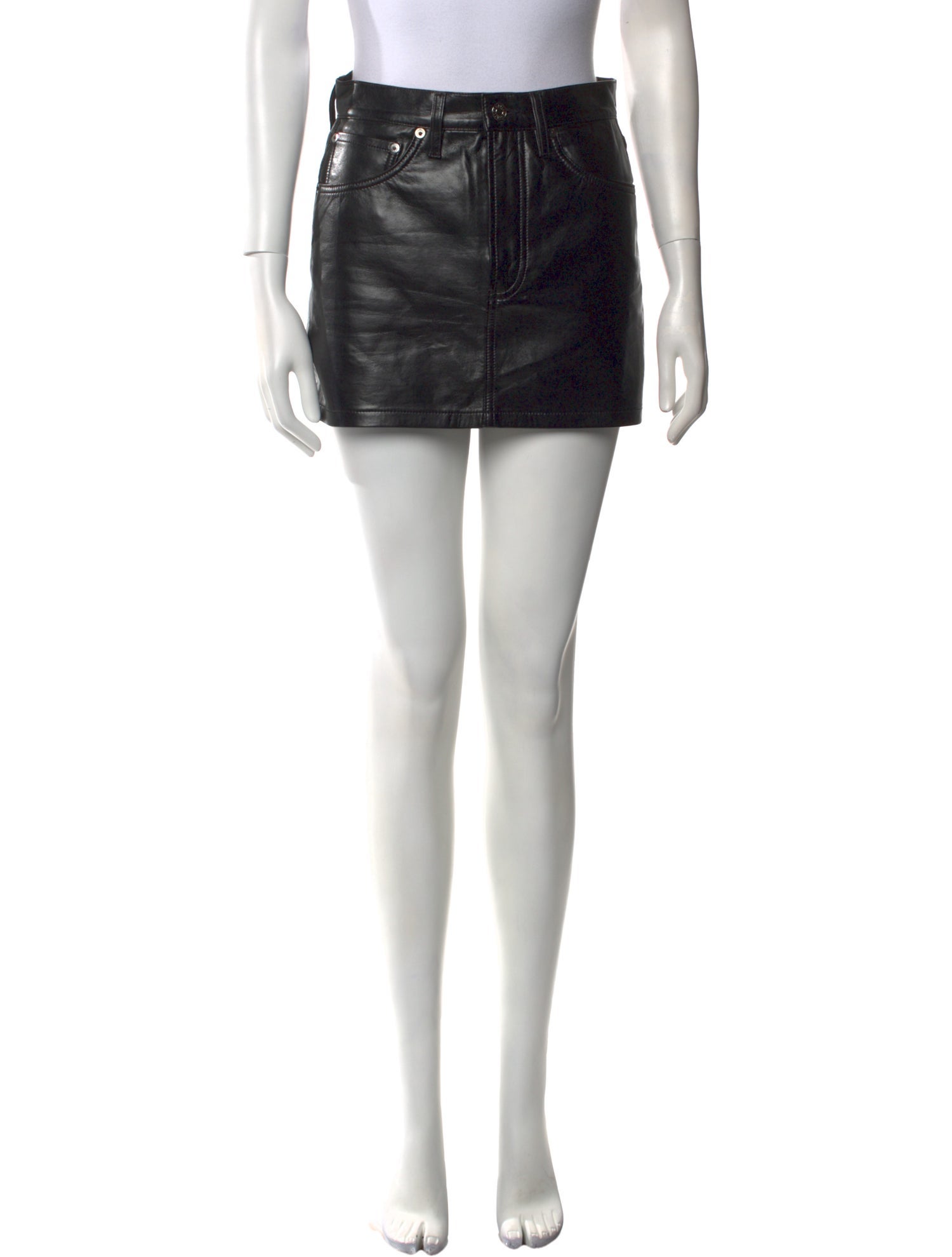 AGOLDE Leather Mini Skirt