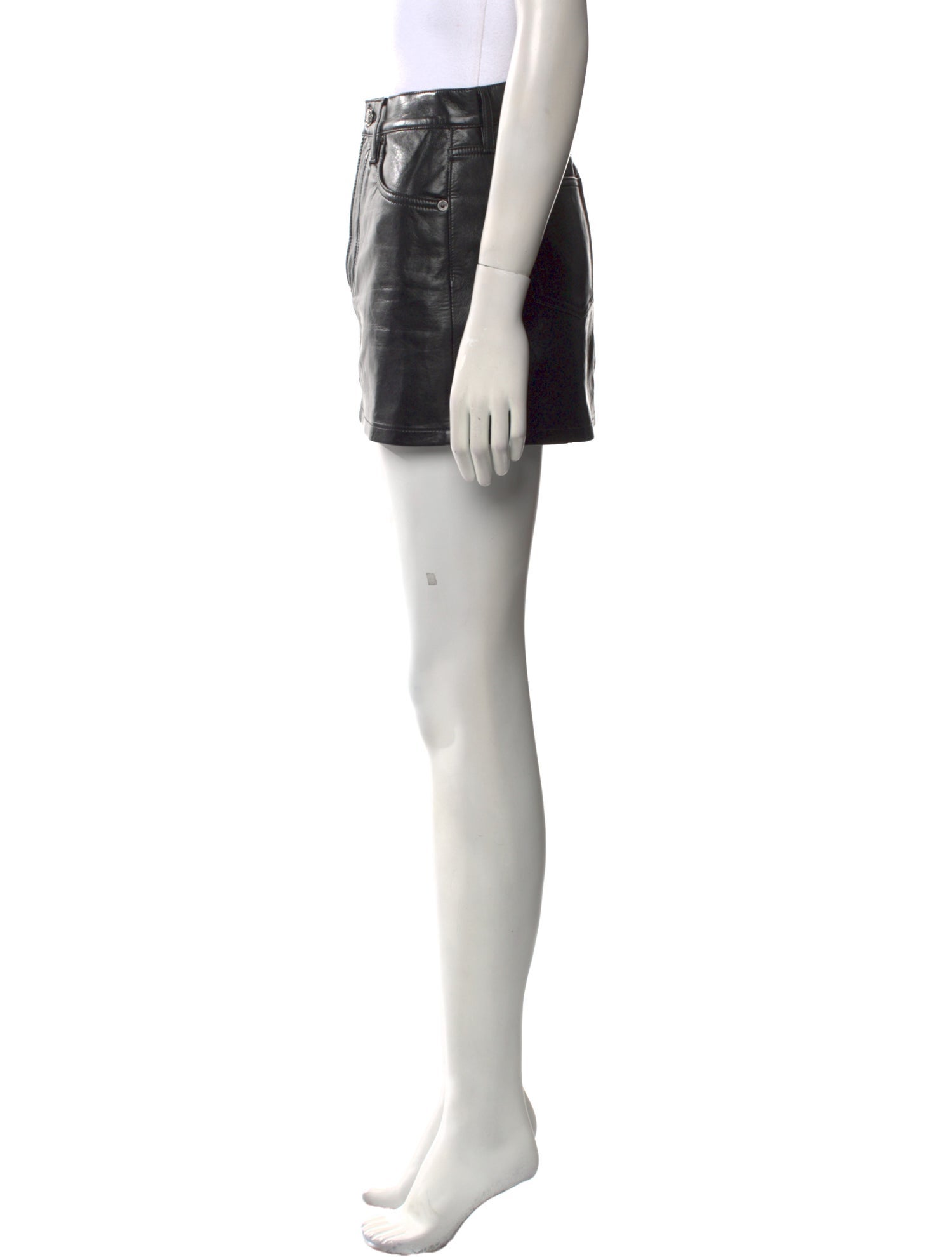 AGOLDE Leather Mini Skirt