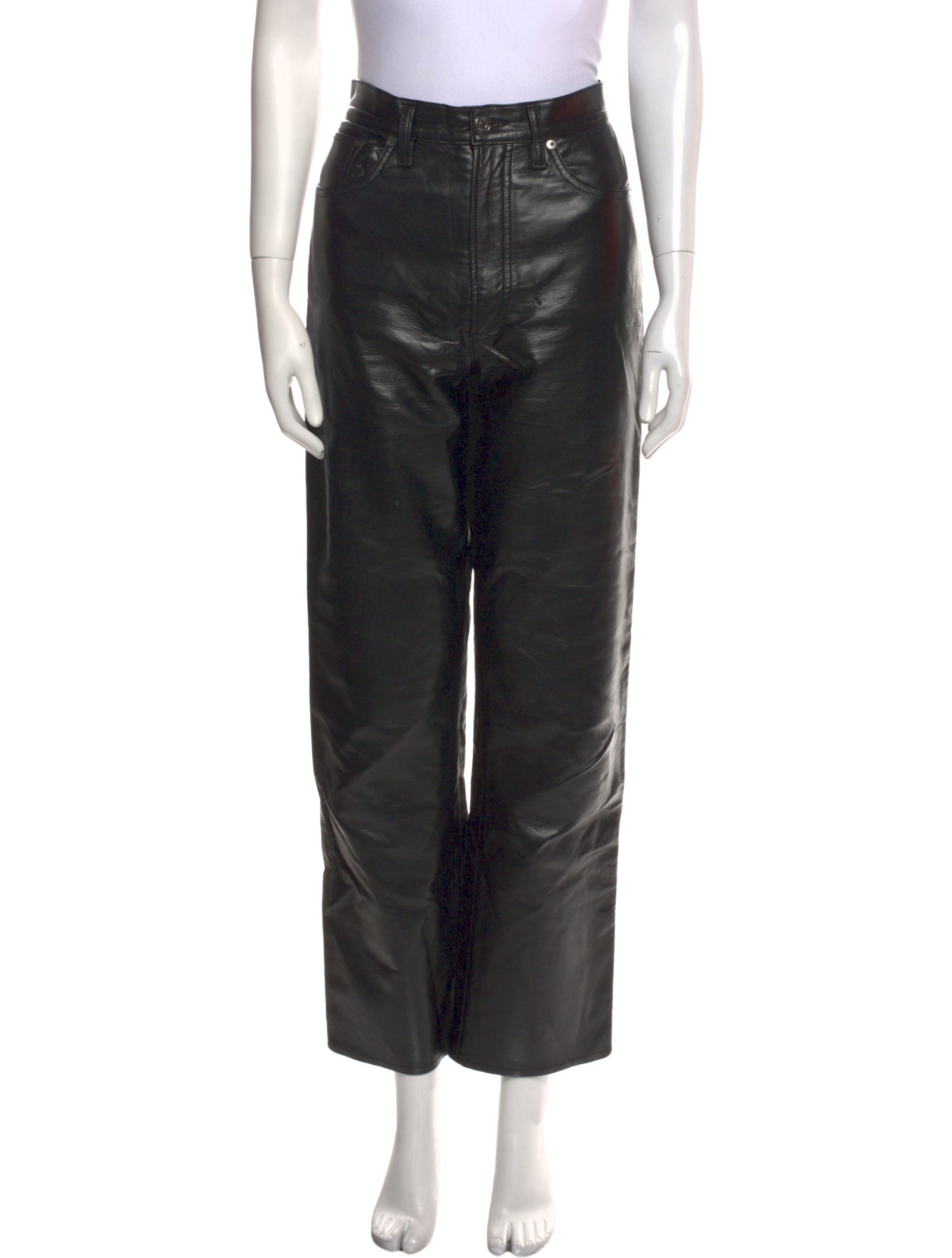 AGOLDE Leather Straight Leg Pants