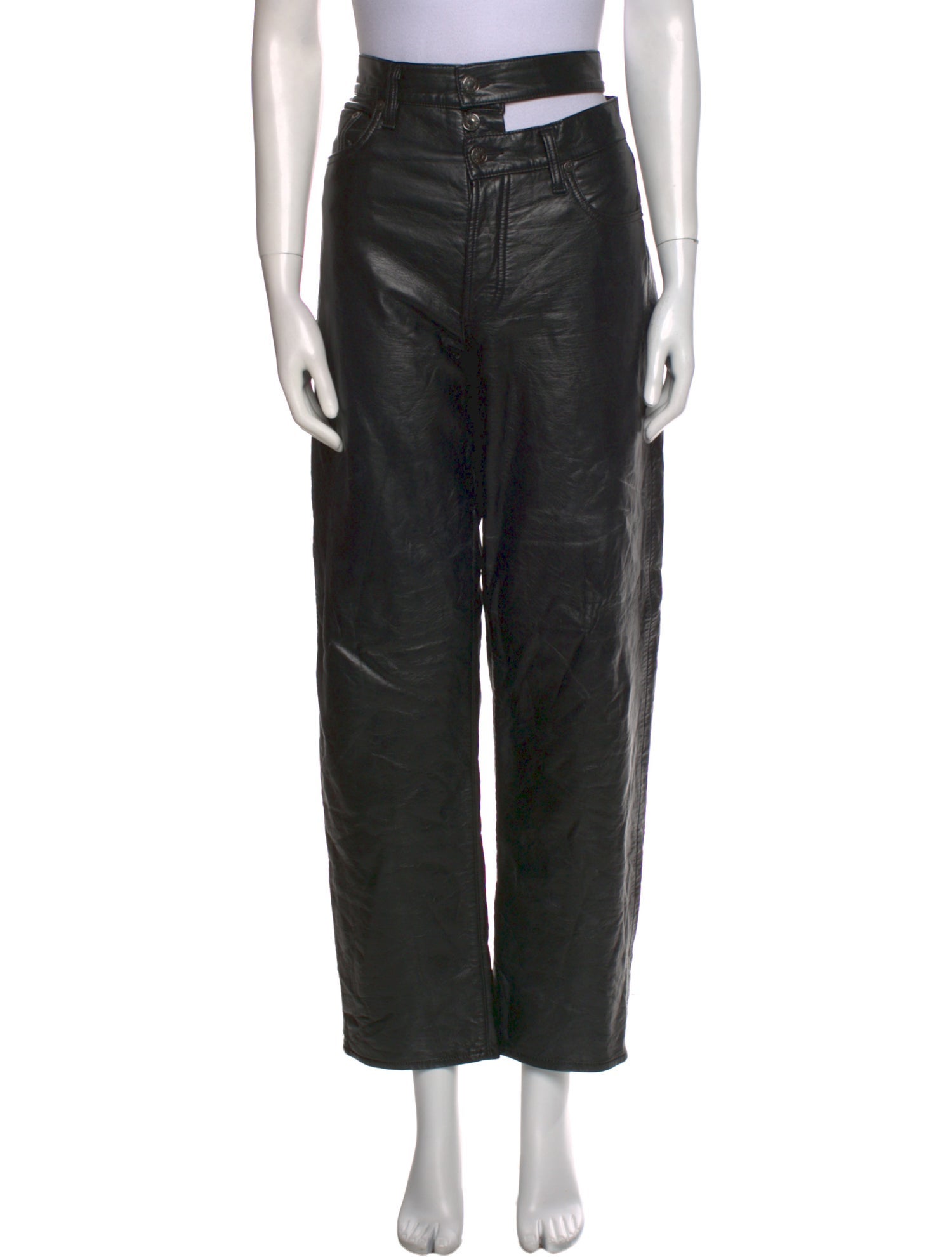 AGOLDE Leather Straight Leg Pants