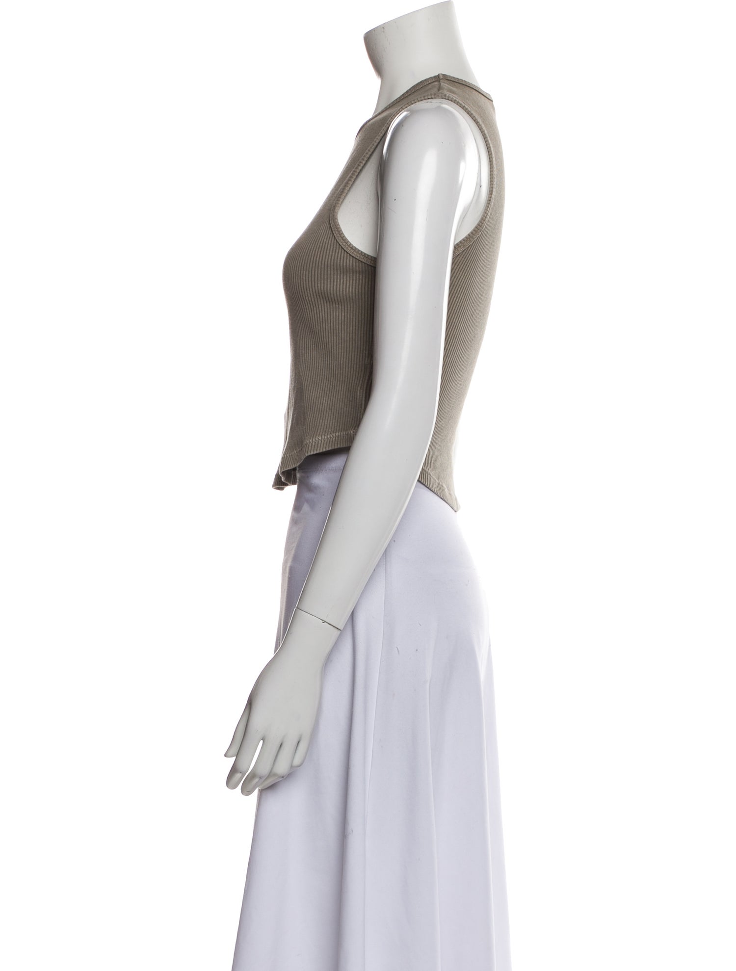 AGOLDE Crew Neck Sleeveless Crop Top