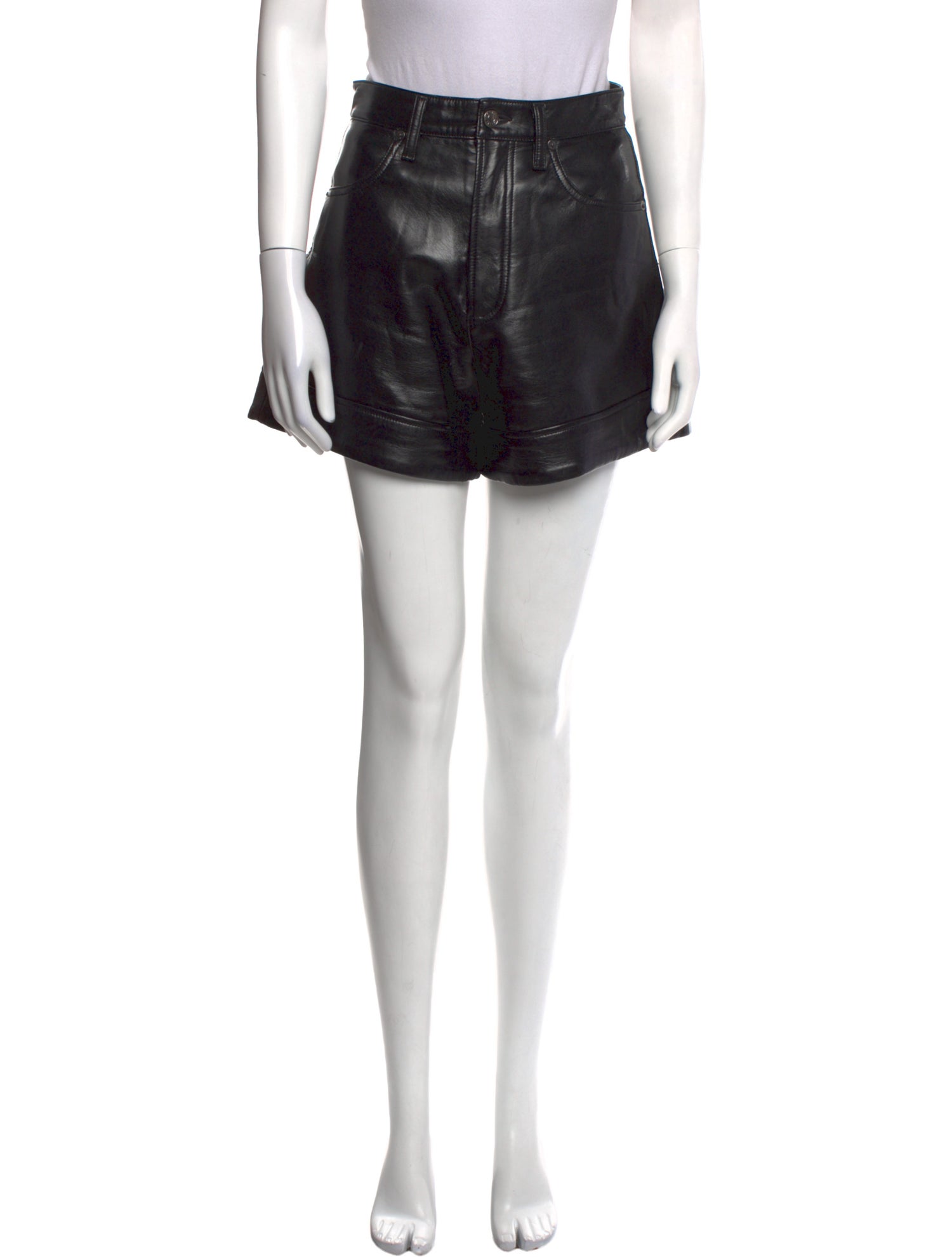 AGOLDE Leather Mini Shorts