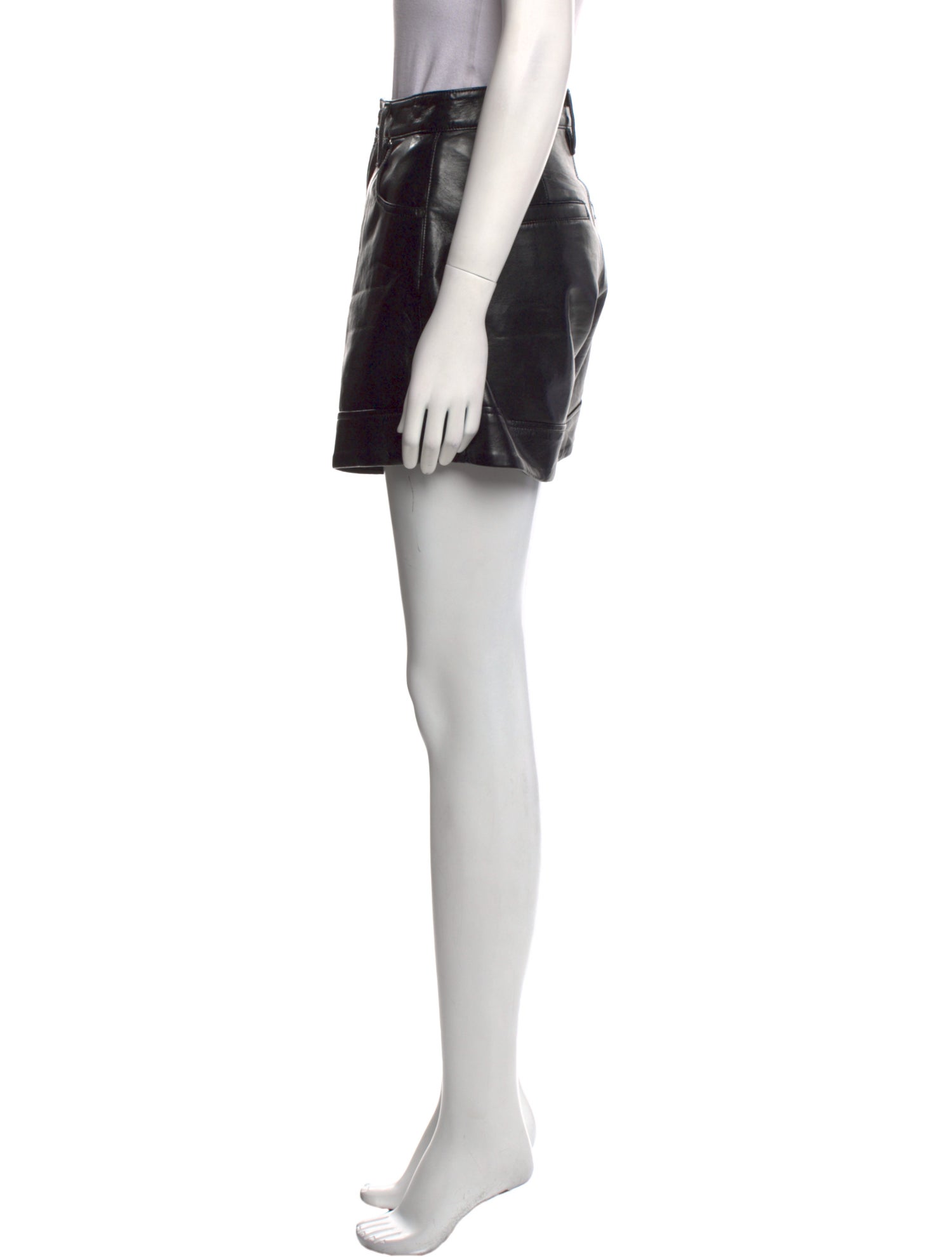 AGOLDE Leather Mini Shorts