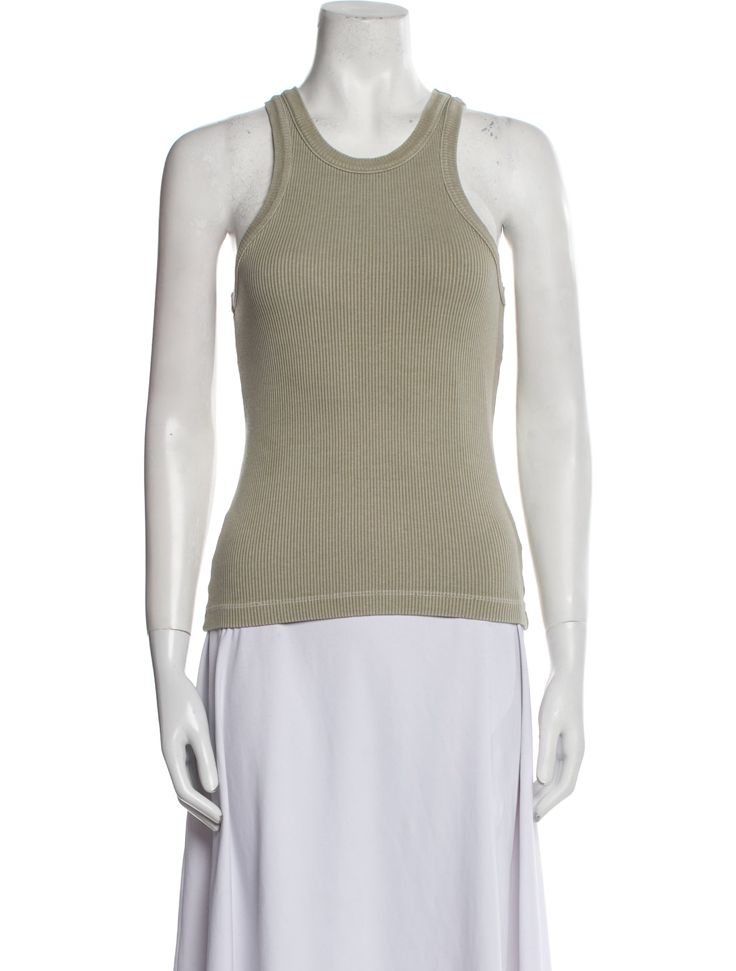 AGOLDE Striped Scoop Neck Top