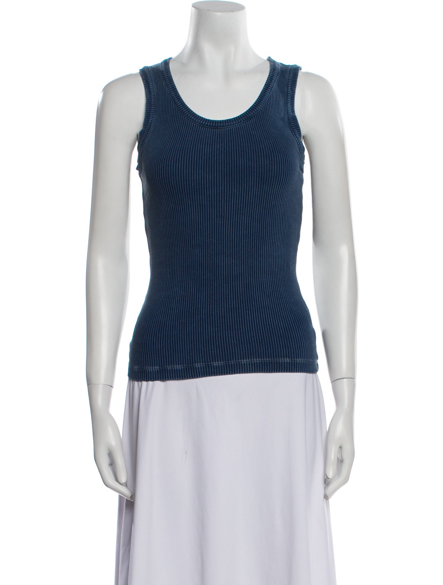 AGOLDE Striped Scoop Neck Top