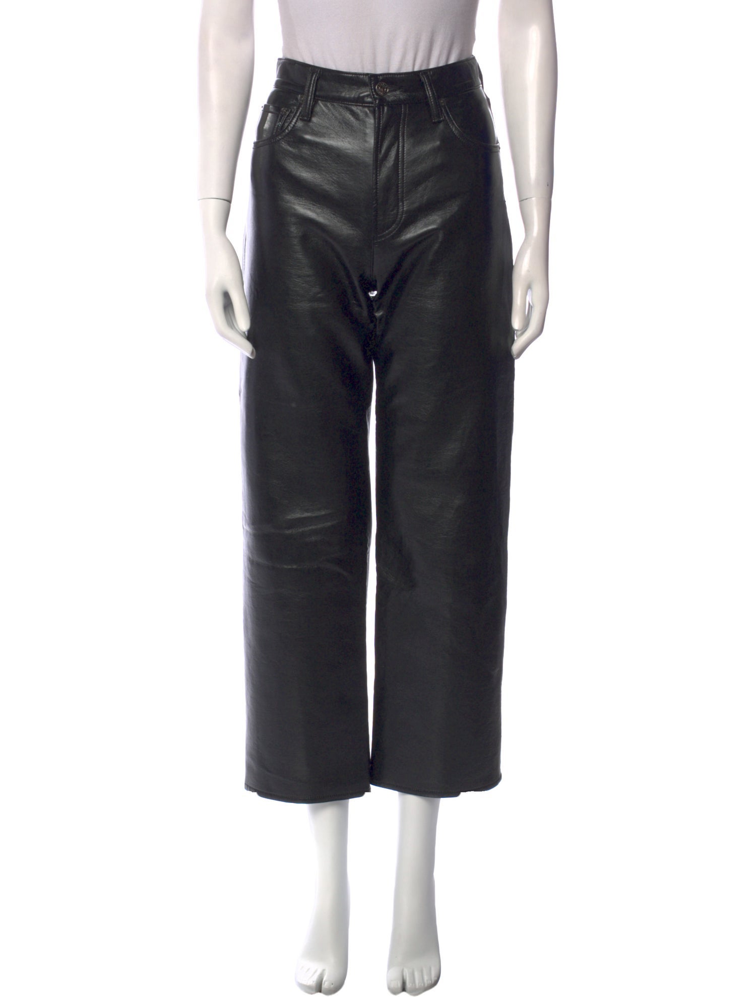 AGOLDE Leather Wide Leg Pants