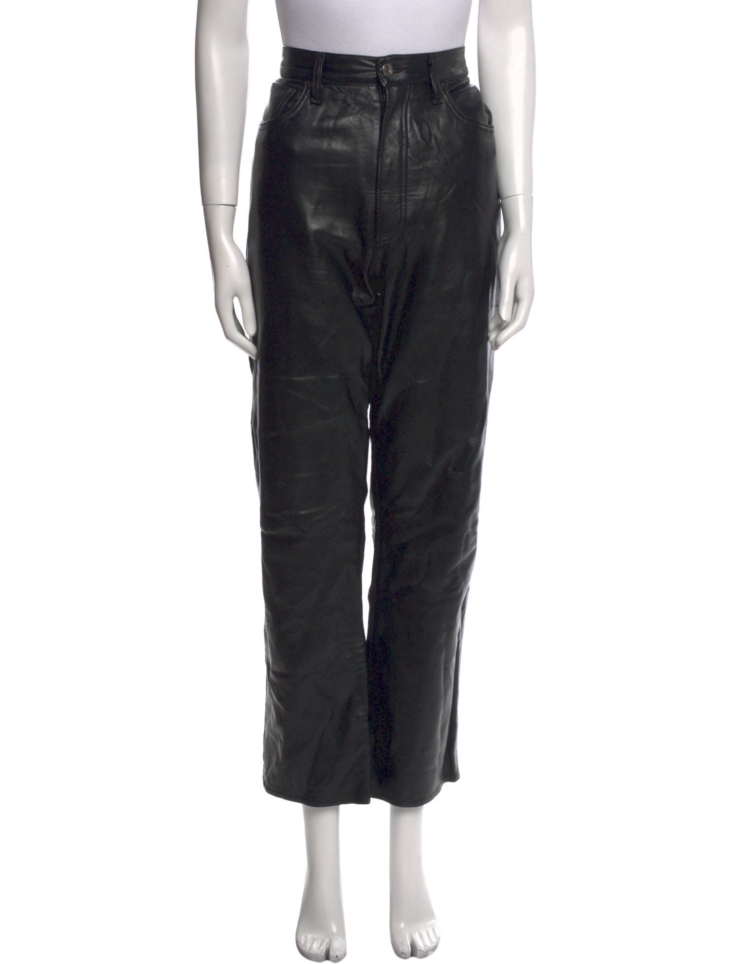 AGOLDE Leather Straight Leg Pants