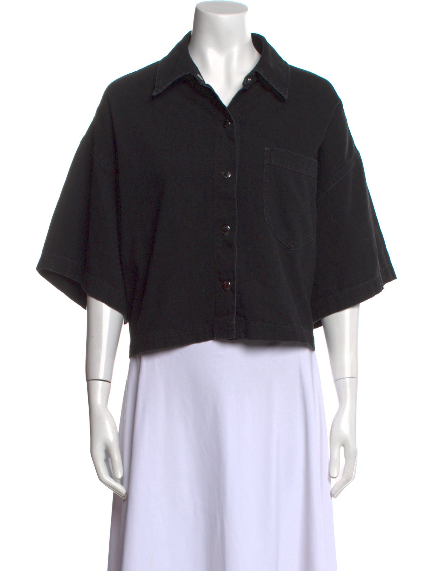 AGOLDE Three-Quarter Sleeve Crop Top