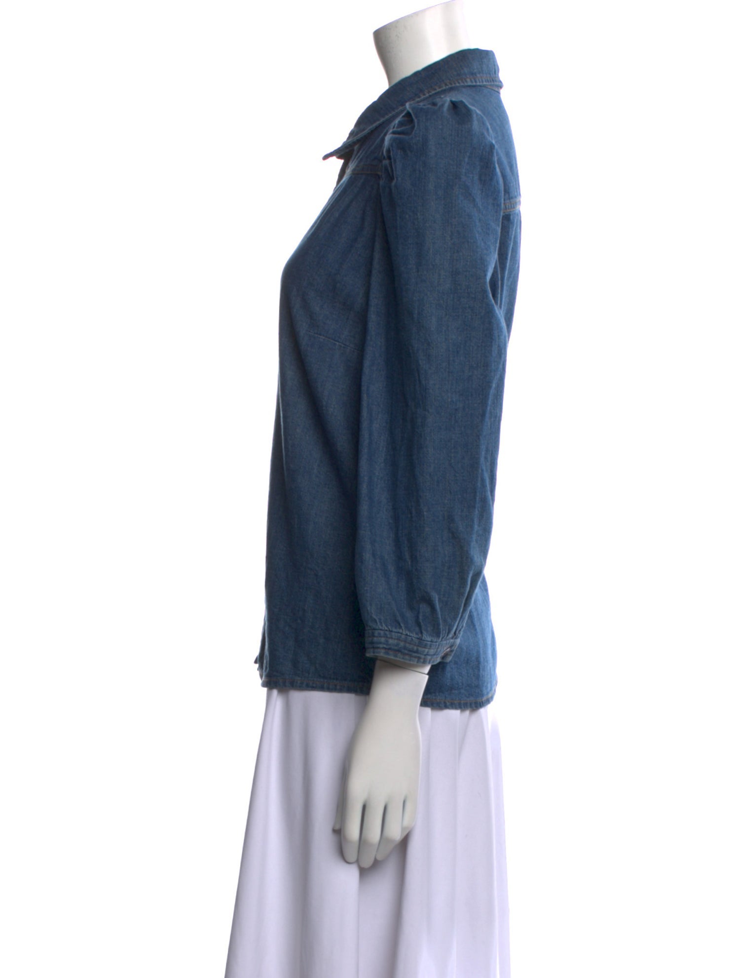 A.P.C. X GOOP Three-Quarter Sleeve Button-Up Top