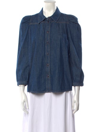 A.P.C. X GOOP Three-Quarter Sleeve Button-Up Top