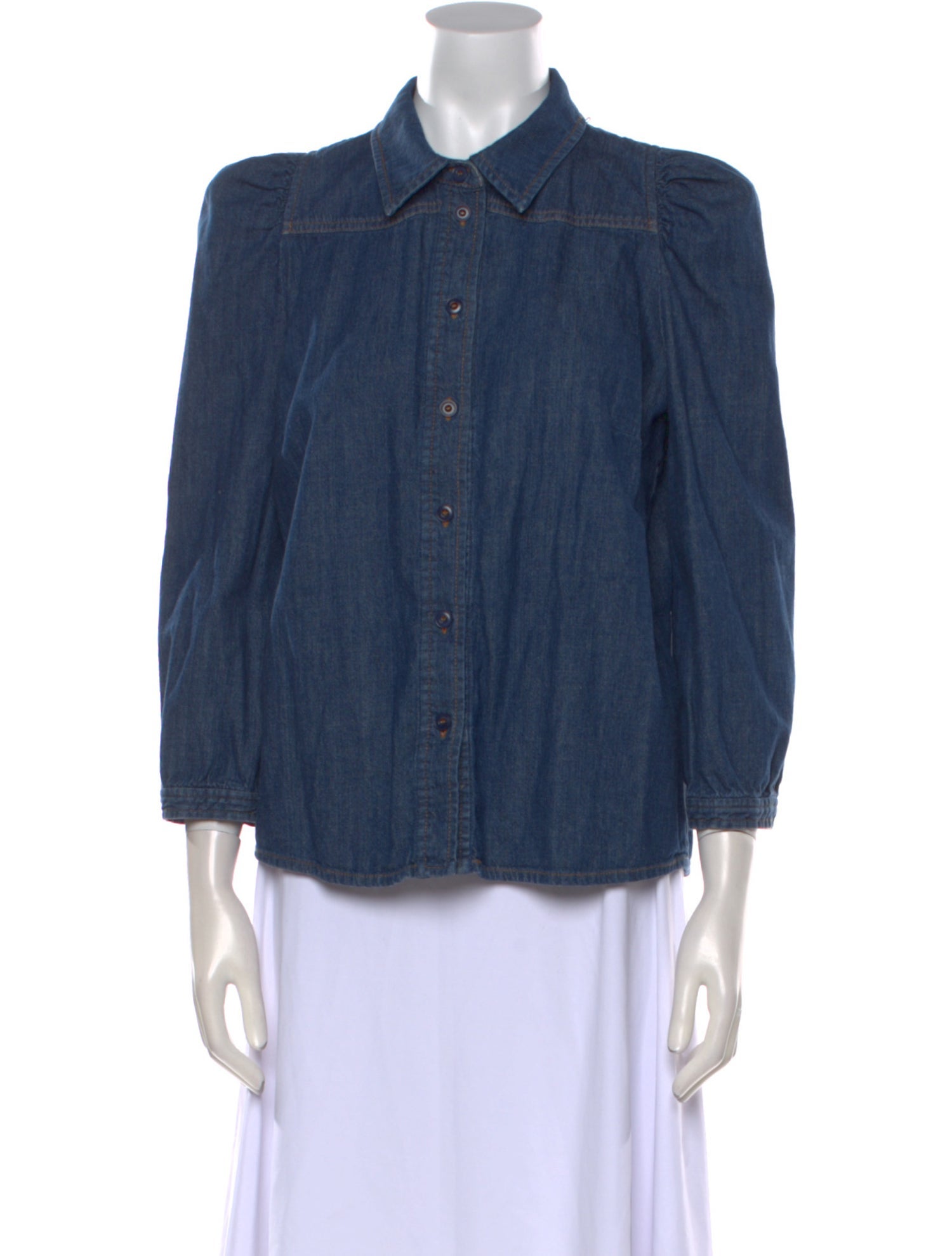 A.P.C. X GOOP Three-Quarter Sleeve Button-Up Top