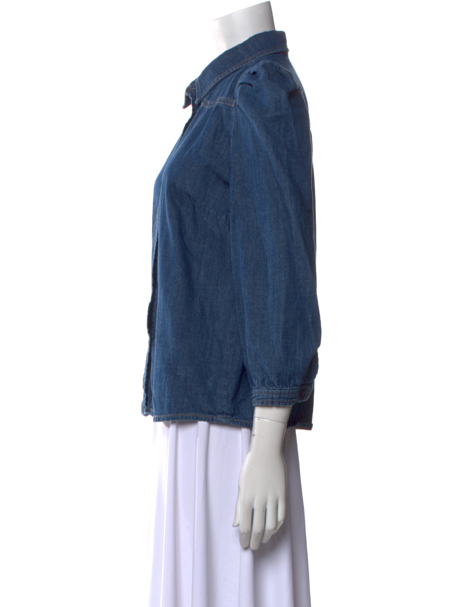 A.P.C. X GOOP Three-Quarter Sleeve Button-Up Top